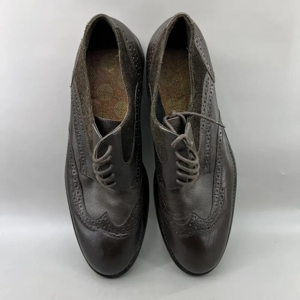 Jones Shoe Makers Handmade Dress Shoes Men Size 10.5 Brown Wingtip Brogue Oxford